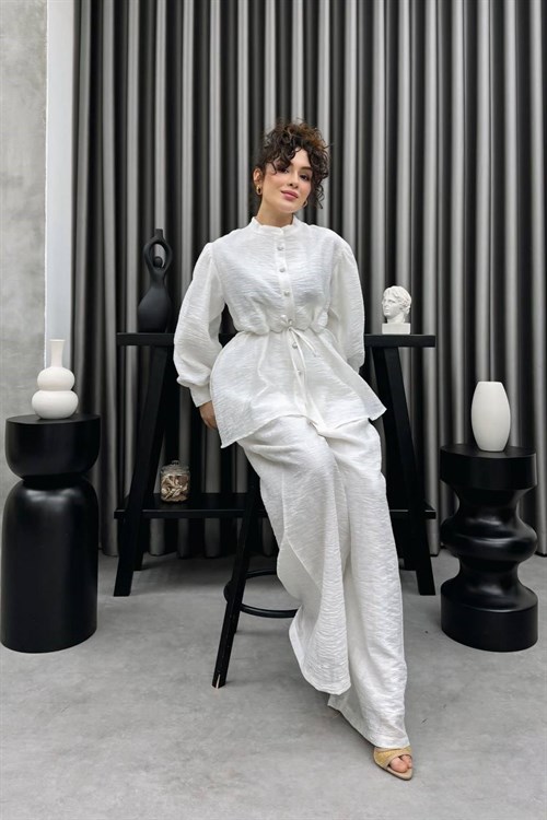 Wholesale Womens White Two-Piece Hijab Set