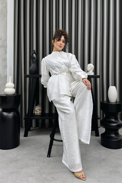 Wholesale Womens White Two-Piece Hijab Set