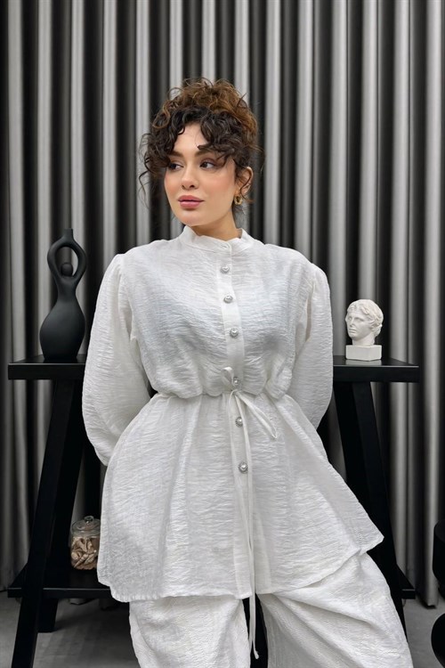 Wholesale Womens White Two-Piece Hijab Set