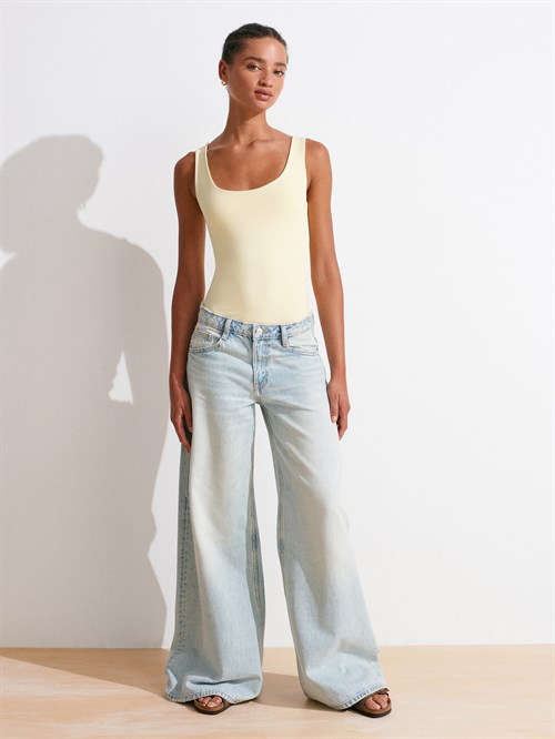 Wholesale Womens Yellow Basic Tank Top with Thick Straps