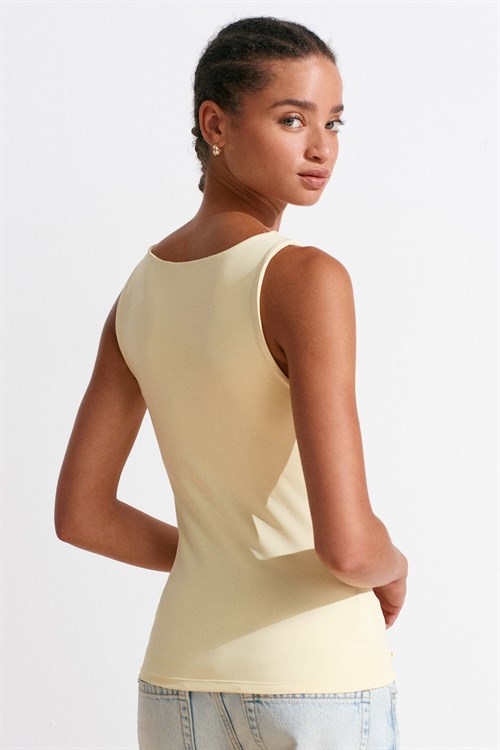 Wholesale Womens Yellow Basic Tank Top with Thick Straps