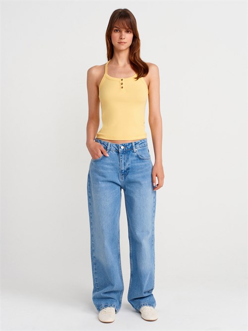 Wholesale Womens Yellow Button-Front Tank Top