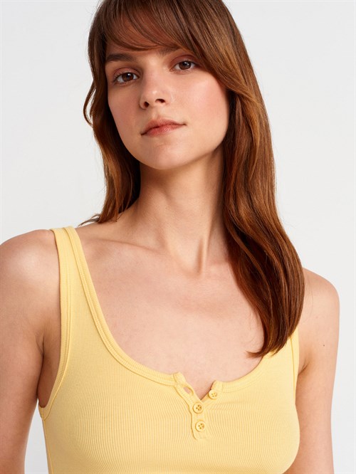 Wholesale Womens Yellow Button-Front Tank Top