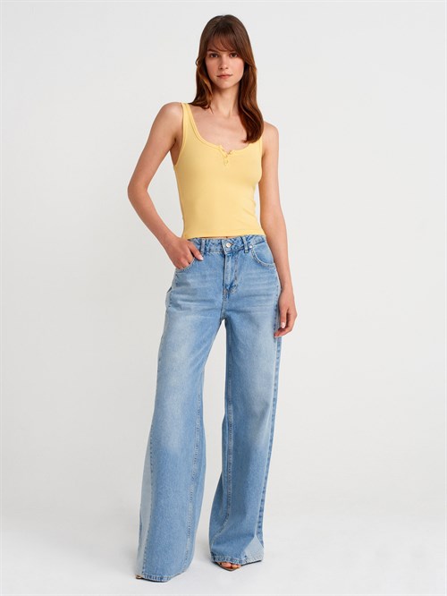 Wholesale Womens Yellow Button-Front Tank Top