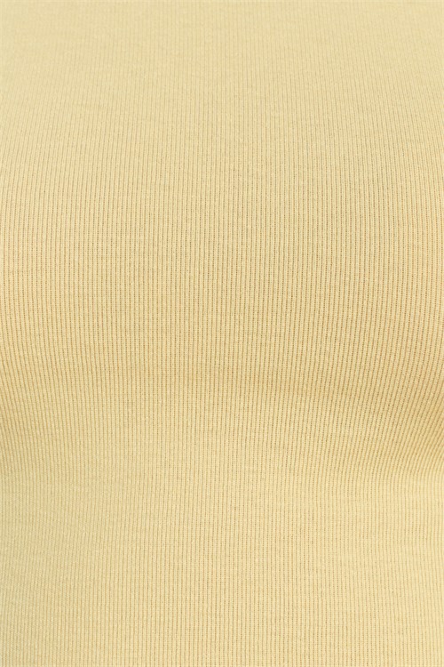 Wholesale Womens Yellow Modal-Cotton Cropped T-Shirt