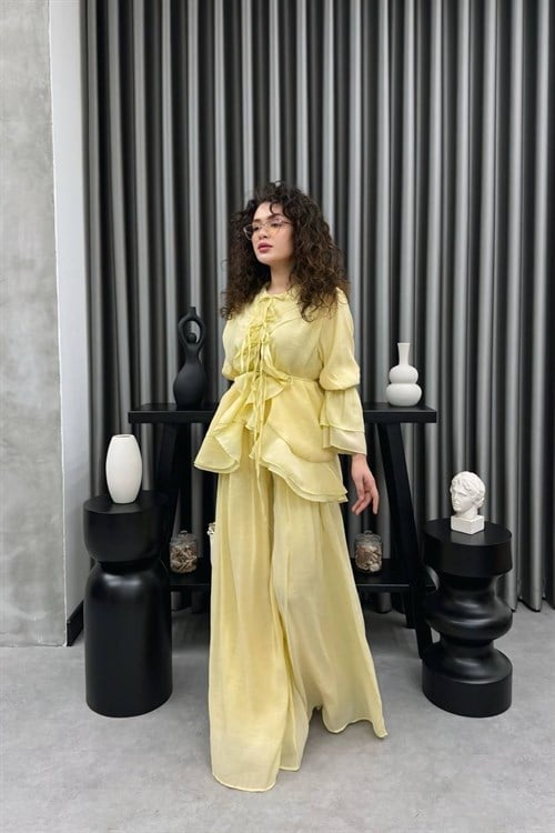 Wholesale Womens Yellow Two-Piece Hijab Set