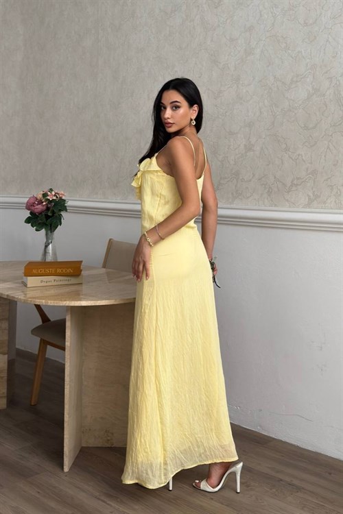 Wholesale Yellow Chiffon Maxi Dress