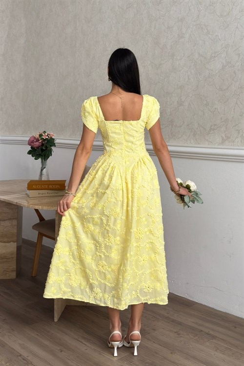 Wholesale Yellow Embroidered Dress