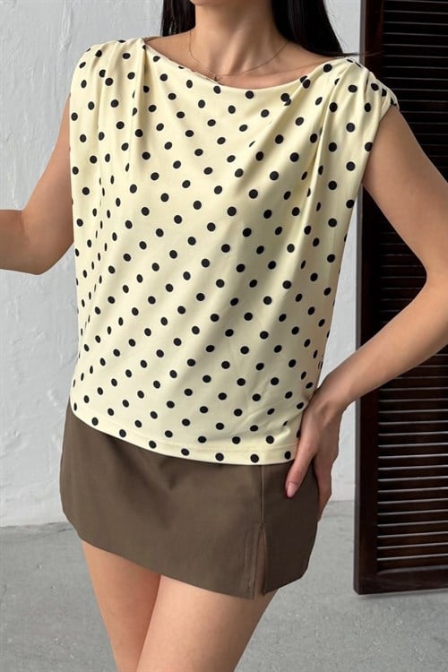 Wholesale Yellow Polka Dot Blouse