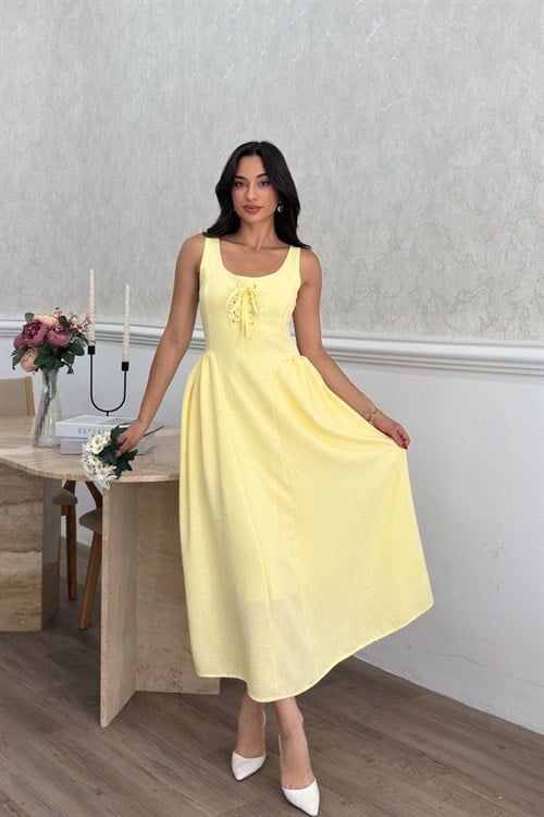 Wholesale Yellow Strappy Maxi Dress