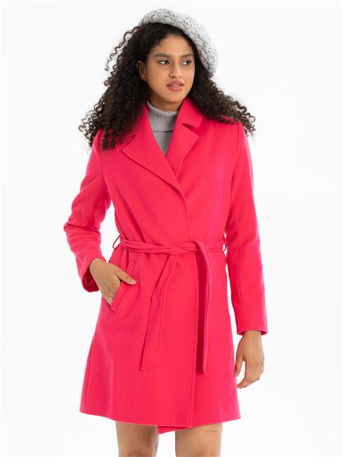 Women coat with belt wholesale Baby Fushia color