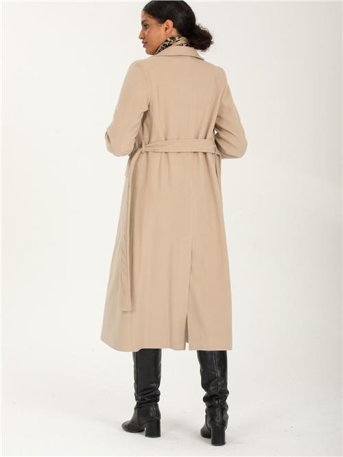 Women coat with belt wholesale Beige color