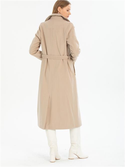 Women coat with belt wholesale Beige color