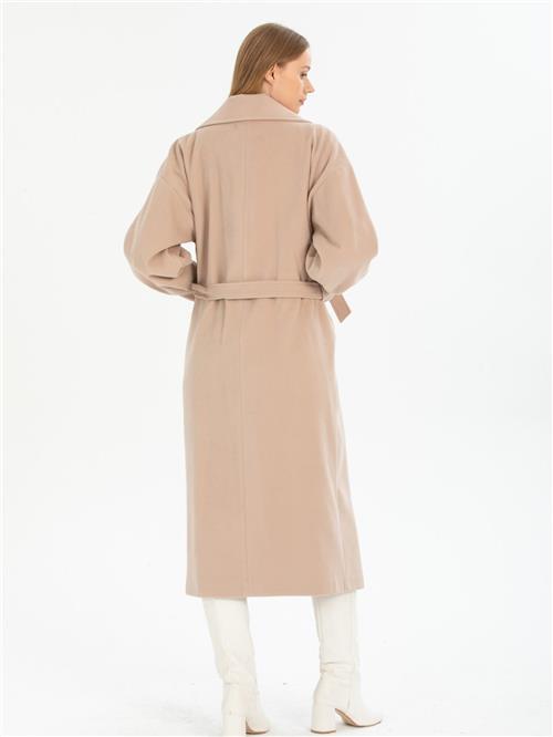 Women coat with belt wholesale Beige color