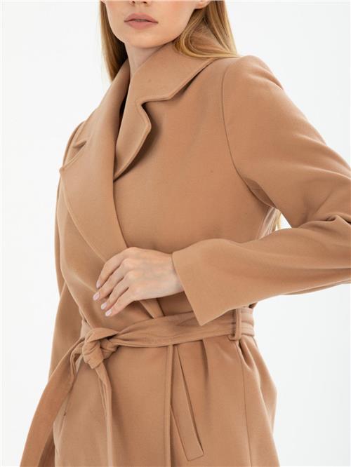 Women coat with belt wholesale Beige color