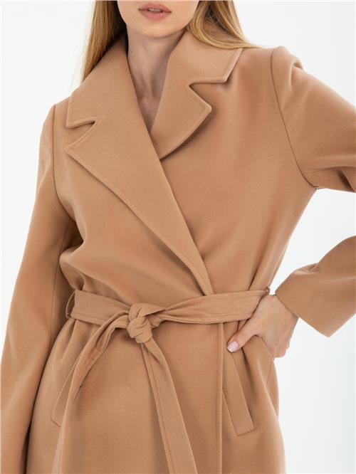 Women coat with belt wholesale Beige color