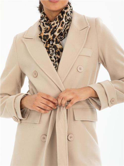 Women coat with belt wholesale Beige color