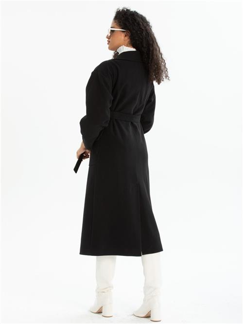 Women coat with belt wholesale Black color