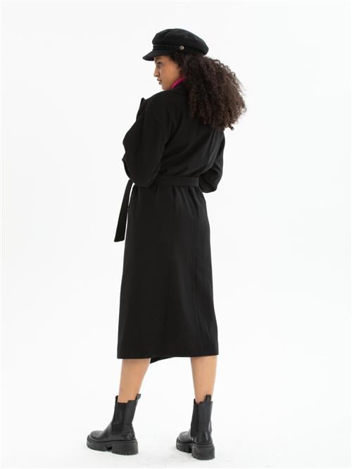 Women coat with belt wholesale Black color