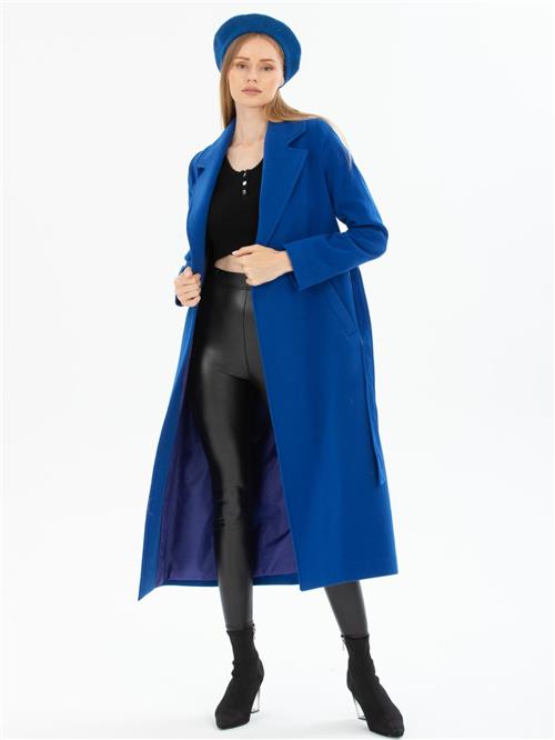 Women coat with belt wholesale Blue color