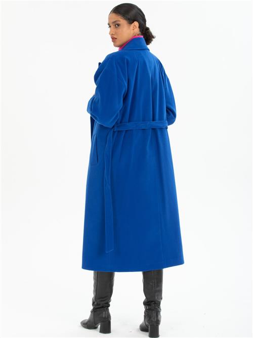 Women coat with belt wholesale Blue color