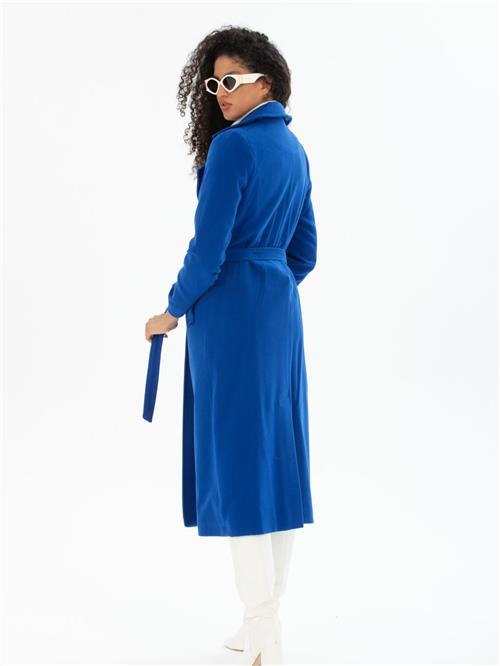 Women coat with belt wholesale Blue color