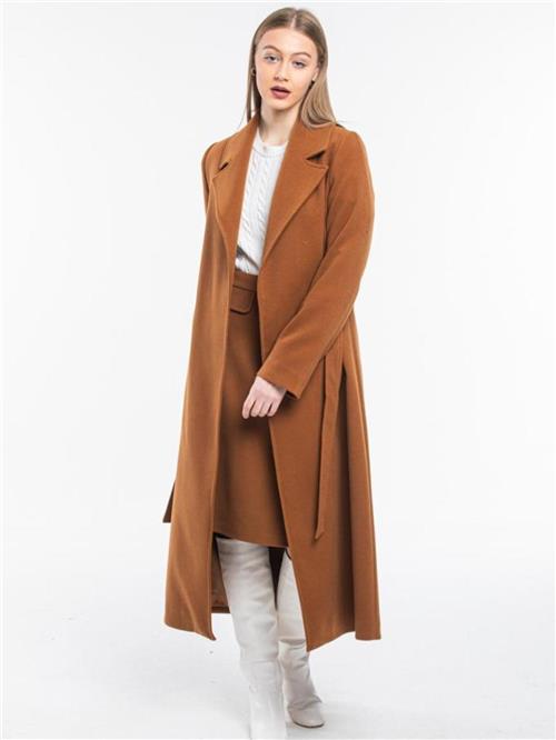 Women coat with belt wholesale Camel color