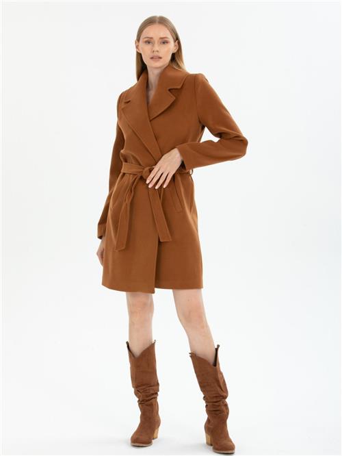Women coat with belt wholesale Camel color