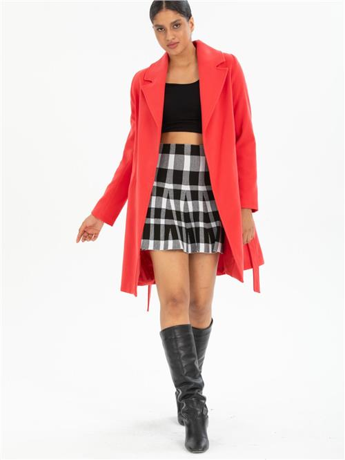 Women coat with belt wholesale Coral color