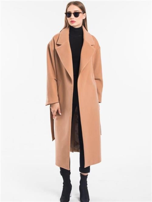 Women coat with belt wholesale Cream color