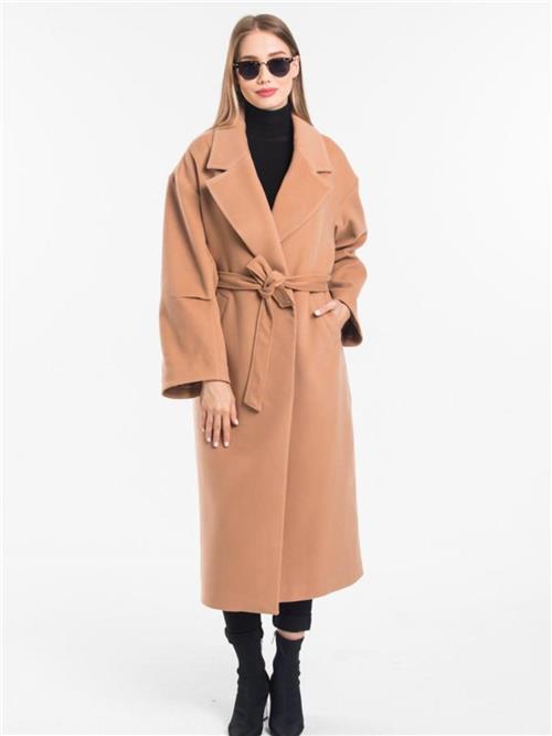 Women coat with belt wholesale Cream color