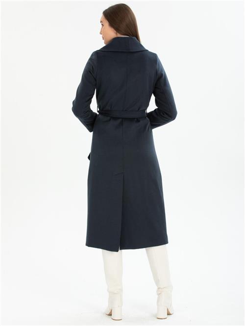 Women coat with belt wholesale Dark Navy color