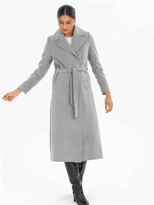 Women coat with belt wholesale Gray color