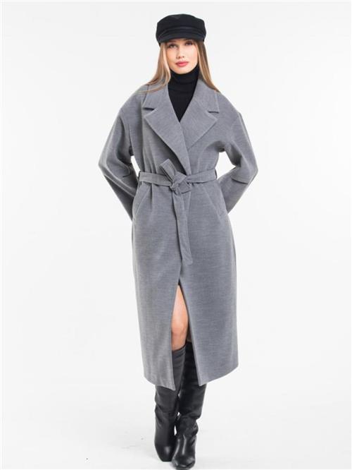 Women coat with belt wholesale Gray color