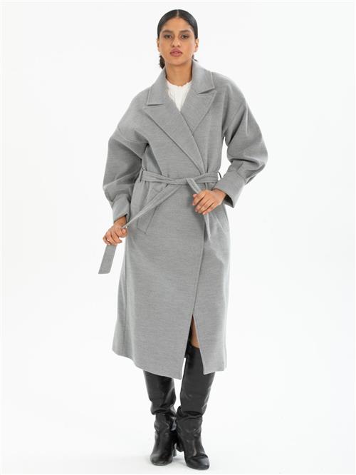 Women coat with belt wholesale Gray color