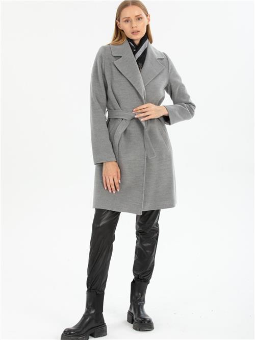 Women coat with belt wholesale Gray color