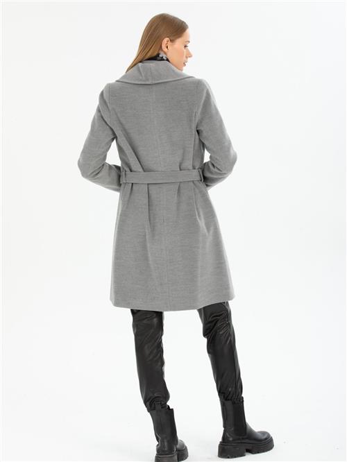 Women coat with belt wholesale Gray color
