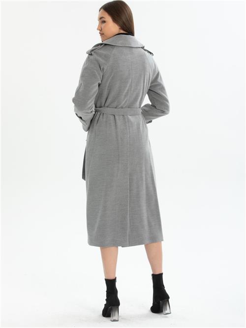 Women coat with belt wholesale Gray color