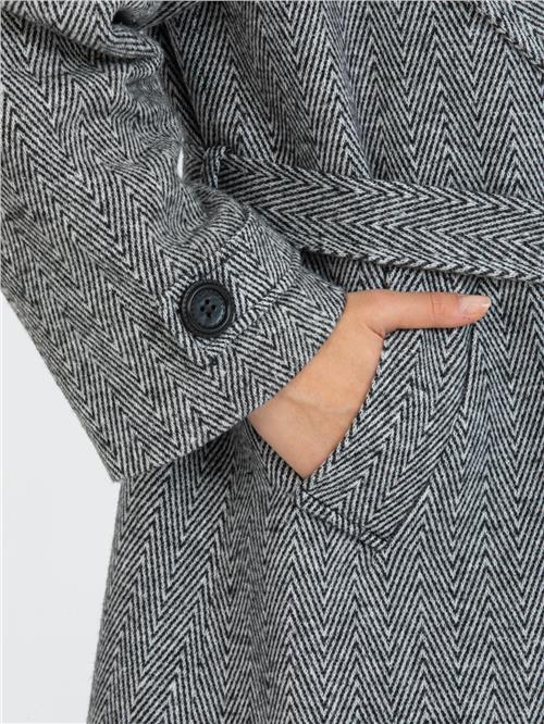 Women Coat With Belt Wholesale Gray Color