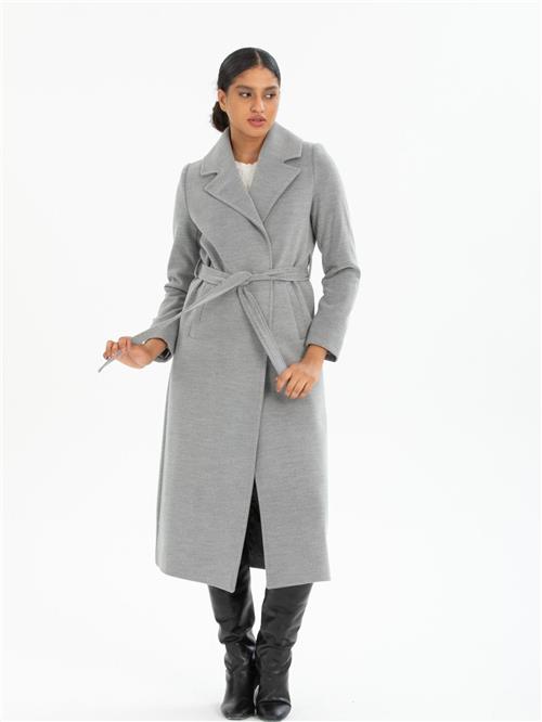 Women coat with belt wholesale Gray color