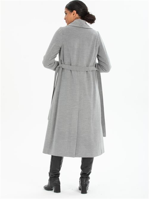 Women coat with belt wholesale Gray color