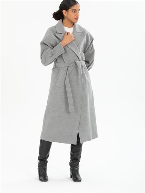 Women coat with belt wholesale Gray color