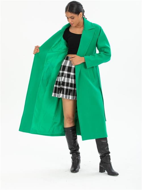 Women coat with belt wholesale Green color
