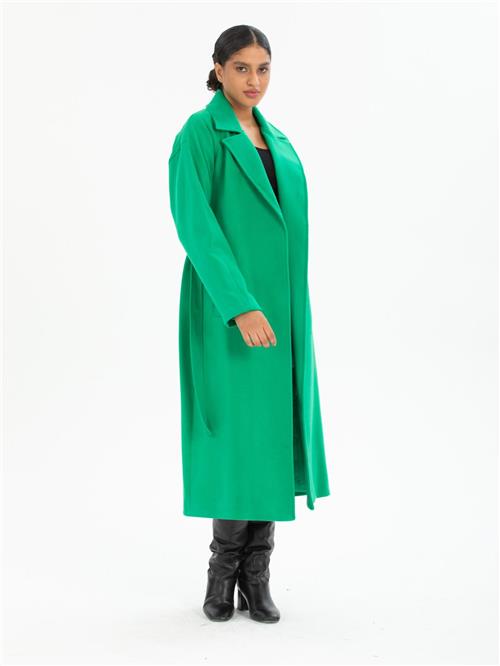 Women coat with belt wholesale Green color