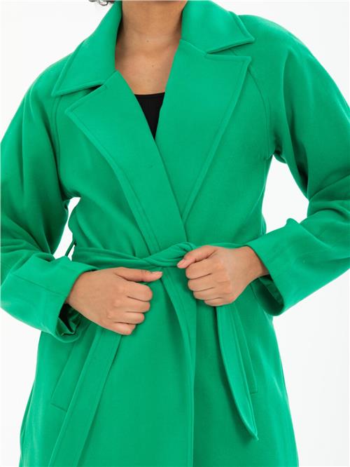 Women coat with belt wholesale Green color
