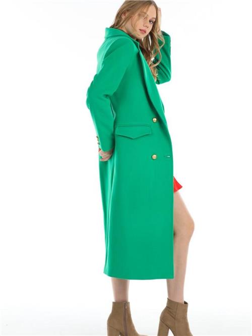 Women coat with belt wholesale Green color