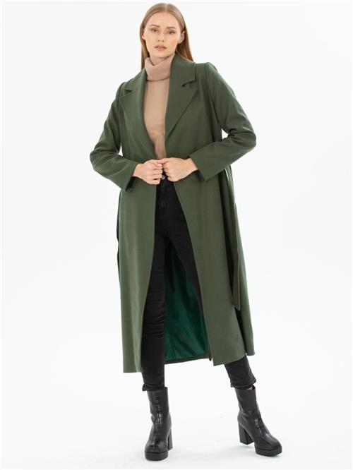 Women coat with belt wholesale Khaki color