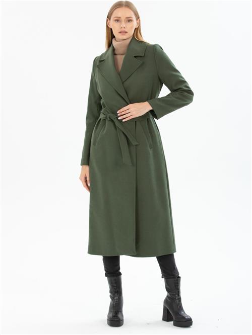 Women coat with belt wholesale Khaki color
