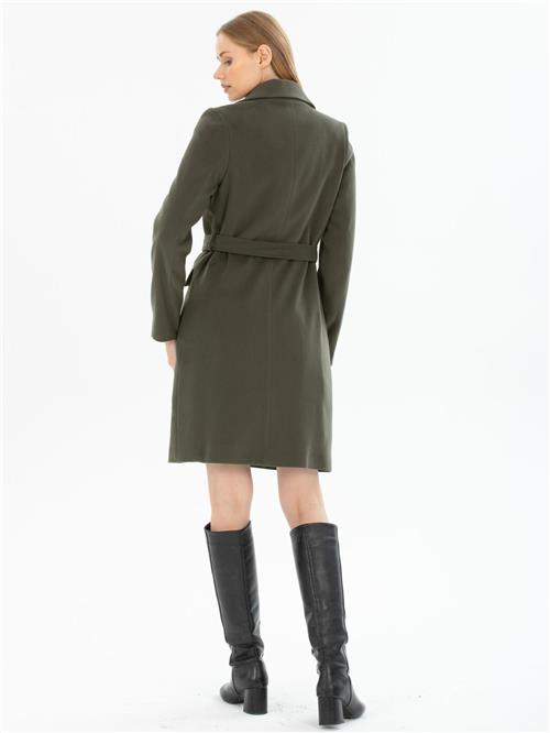 Women coat with belt wholesale Khaki color