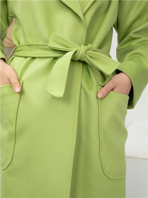 Women Coat With Belt Wholesale Light Green Color